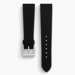 Shell Cordovan Leather Watch Strap, Black - Horween, Unlined, Quick Release, Made in USA