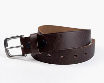 Horween Brown Leather Belt - Brown Chromexcel - 1.25'' W - Made in USA