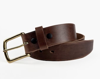 Horween Brown Leather Belt - Natural Chromexcel - 1.5'' W - Made in USA