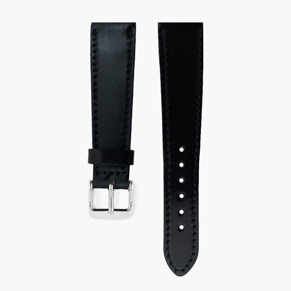 Horween Black Leather Watch Strap Etsy