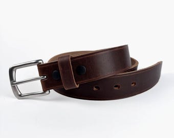 Horween Brown Leather Belt - Brown Dublin - 1.25'' W - Made in USA
