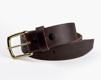 Horween Burgundy Leather Belt - Color 8 Chromexcel - 1.5'' W - Made in USA
