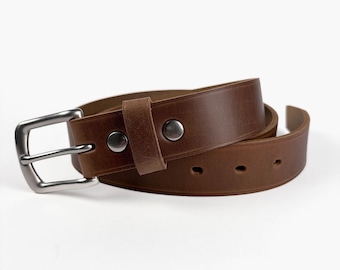Horween Brown Leather Belt - Natural Chromexcel - 1.25'' W - Made in USA
