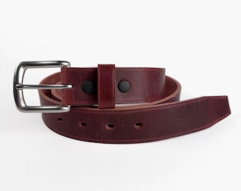 Horween Brown Leather Belt - Russet Dublin - 1.25'' W - Made in USA