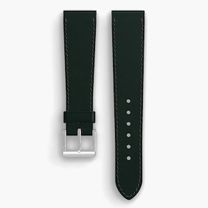 Shell Cordovan Leather Watch Strap, Green - Horween, Unlined, Quick Release, Made in USA