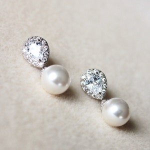 Wedding Jewelry Bridesmaid Gift Earrings, Pearl Bridal Earrings Pearl Drop Earrings, Bridesmaid Earrings Bridesmaid Jewelry E104