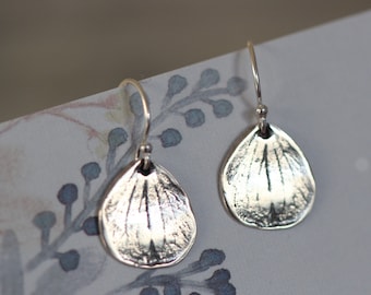 Minimalist Sterling Silver Petal Earrings Everyday Earrings, Botanical Silver Earrings Nature inspired Jewelry Gift for Her Final Sale