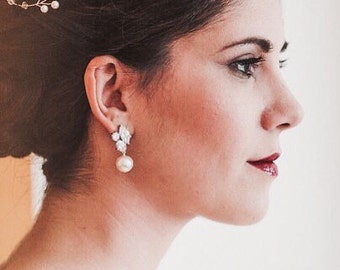 Bridal Earrings Pearl Bridal Earrings Wedding Jewelry For Brides Swarovski Crystal Pearl Earrings Wedding Earrings Pearl Bridal Jewelry