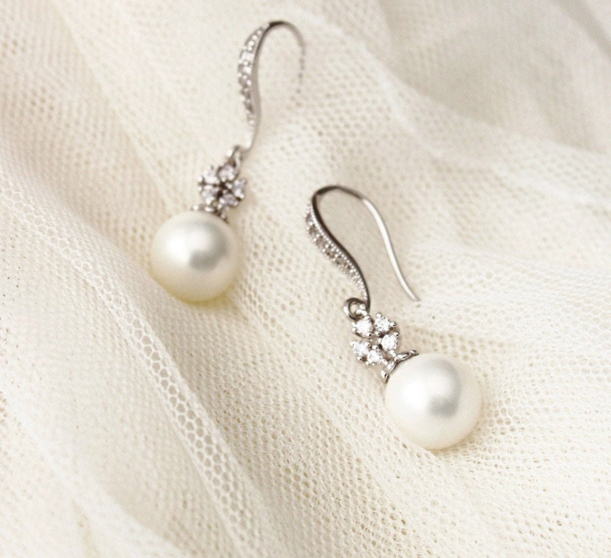 10mm ivory pearl drop earings,bridal pearl earrings,freshwater drop pearl earrings,pearl earrings for bridesmaid gifts,wedding earrings