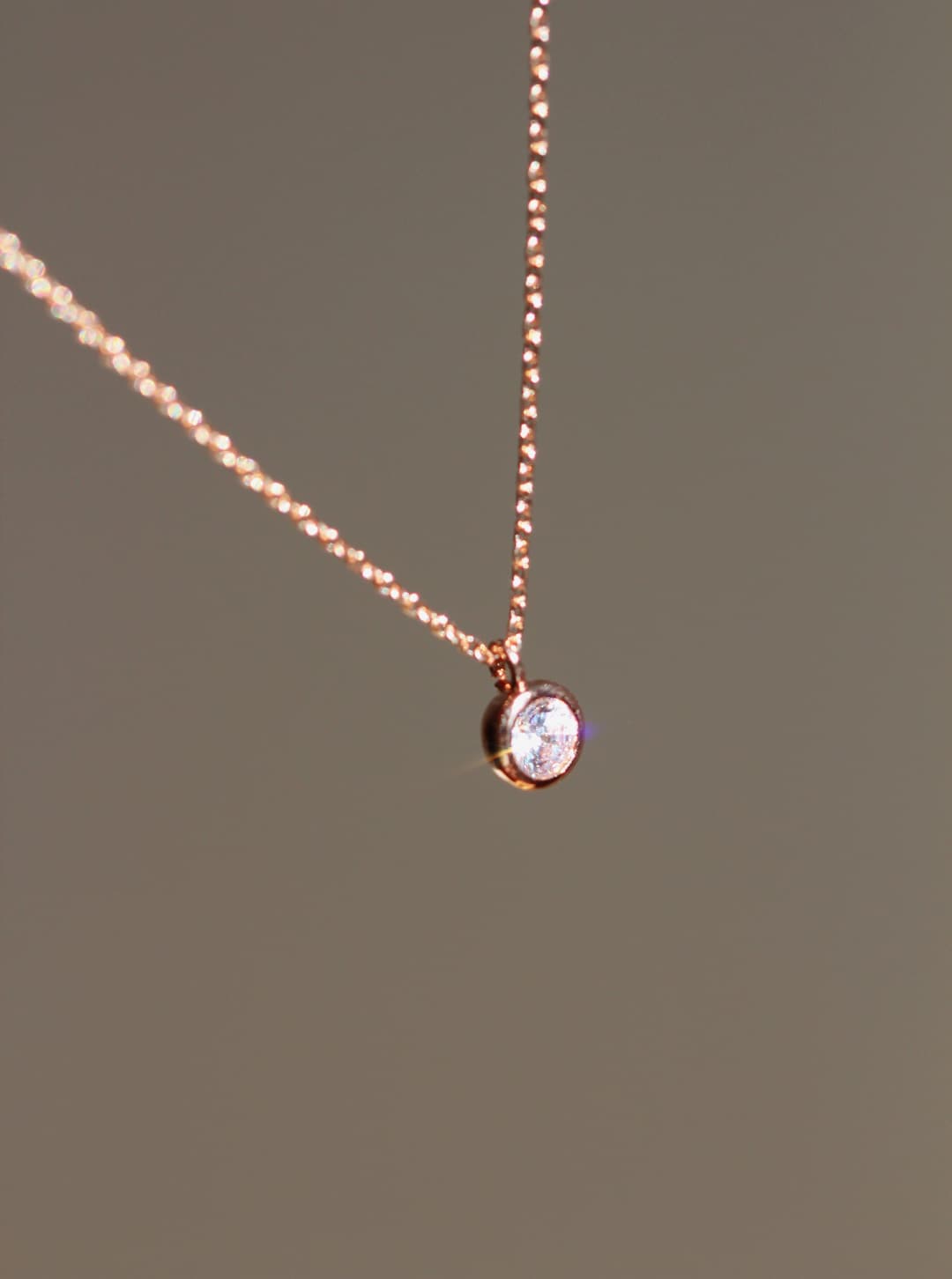 Dainty Rose Gold Necklace, Petite Bridesmaid Necklace Rose Gold Wedding
