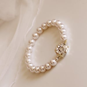 Bridal Bracelet Pearl Wedding Bracelet For Brides Crystal image 2