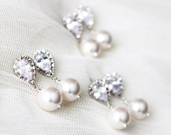 Bridesmaid Earrings Set Bridesmaid Gift Set, Bridesmaid Jewelry, Pearl Earrings Set Wedding Jewelry Bridal Party Gifts E108
