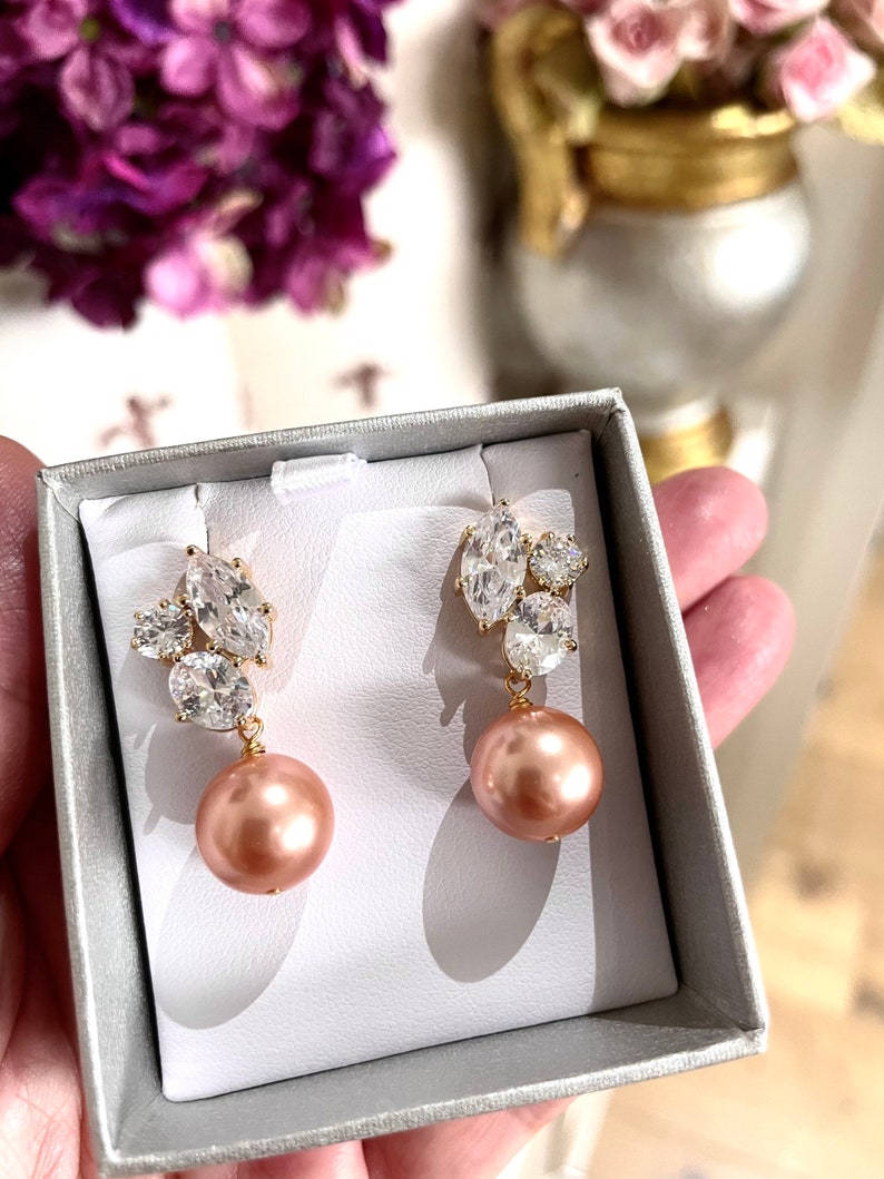 Mother of the Bride Gift, Wedding Jewerly, Mother of The Groom, Gift From Bride, Pearl Earrings, Mother Gift From Daughter E101 image 8