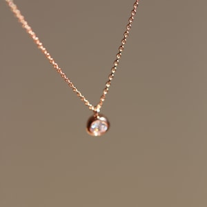 Dainty Rose Gold Necklace Petite Rose Gold Bridesmaid Necklace Delicate Necklace for Women Wedding Bridesmaid Gift N101 image 3