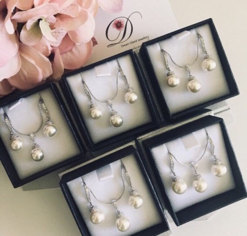 Pearl Wedding Earrings Simple Pearl Bridal Earrings image 4