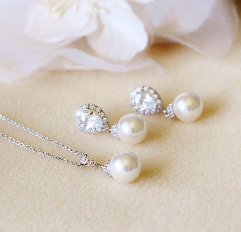 Pearl Bridal Jewelry Set Wedding Jewelry Set for Brides Etsy Australia