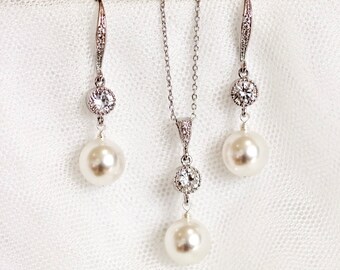 Orecchini pendenti con perle e zirconi cubici, argento sterling placcato oro 14 carati, orecchini pendenti lunghi con perle, orecchini da sposa, regalo per lei - Italia