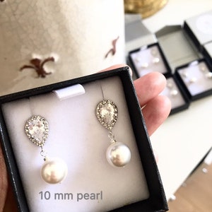 Bridesmaid Earrings Set Bridesmaid Gift Set, Bridesmaid Jewelry, Pearl Earrings Set Wedding Jewelry Bridal Party Gifts E108 image 5