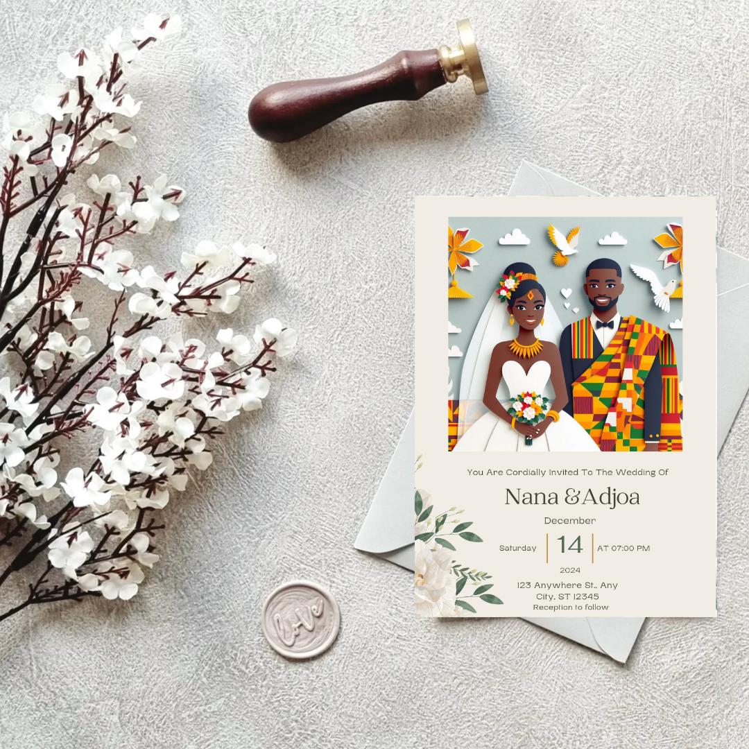 African American Wedding Anniversary Invitation Templates