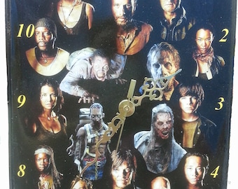 Clock Walking Dead Solid Wood 8 1/2" X 11 1/2" FREE SHIPPING