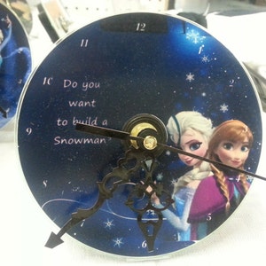 CD Clock Frozen Elsa & Anna Do You Want To Build A Snowman? FREE SHIPPING