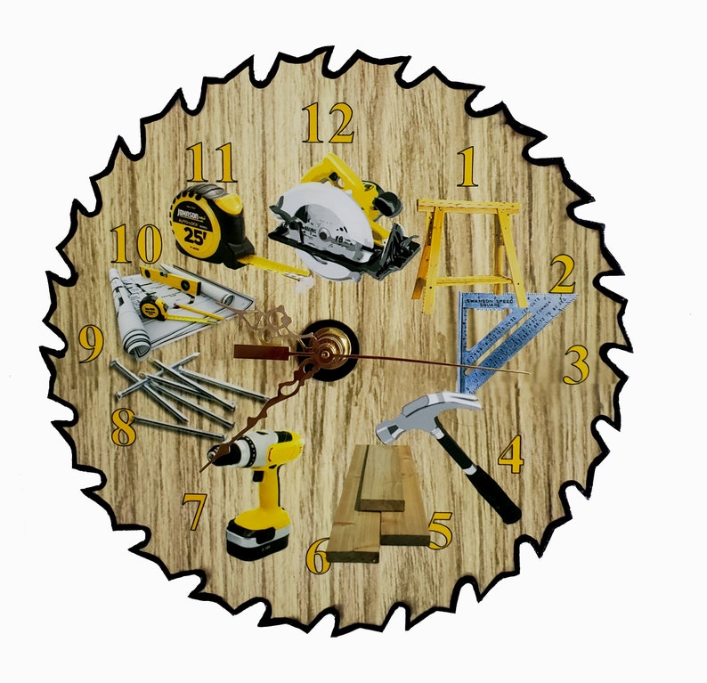 CLOCK Carpenters Saw Blade Shop Clock Free Shipping Etsy