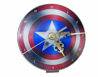 CD Clock Captain America Shield FREE SHIPPING