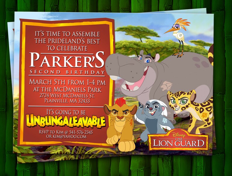 Lion Guard Birthday Invitation Digital File Etsy