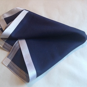 Daks pocket square handkerchief dark blue. Fathers day gift/ wedding gift/ groomsmen pocket squares/ plain pocket square/ anniversary gifts