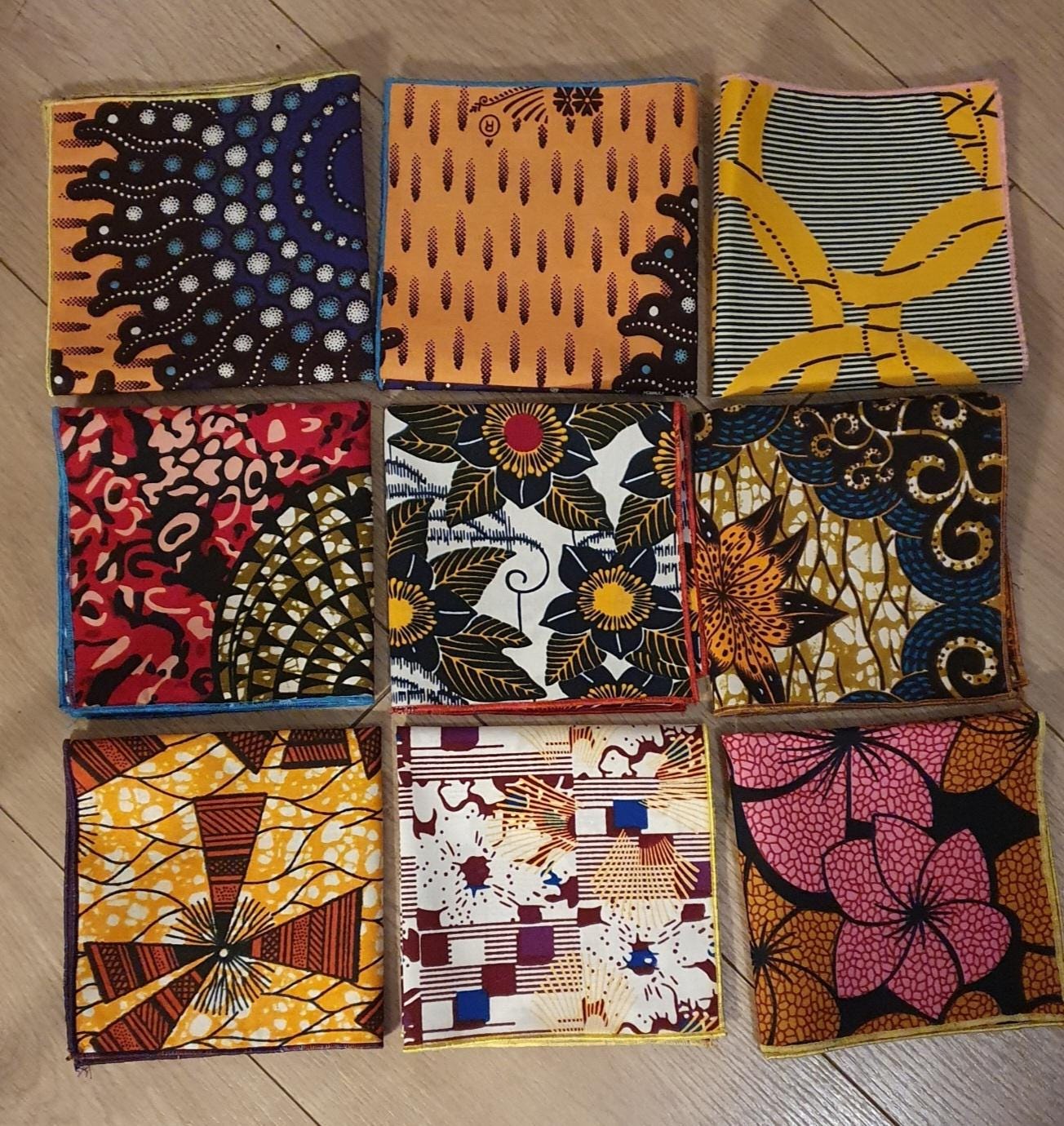 3 Mens Pocket Square cott Handmade cotton contemporary multi colour. African print pocket square men's handkerchief, gift for men groomsmen