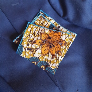 Mens Pocket Square Handmade cotton contemporary multi colour. African print pocket square men&#39;s handkerchief, gift for men, groomsmen square