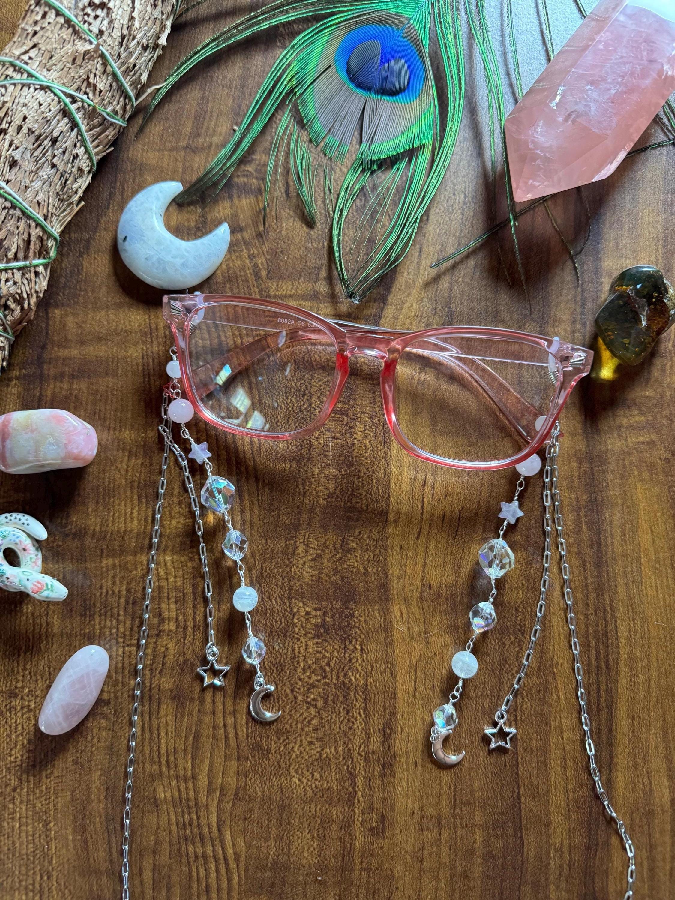 Higher Consciousness Crystal Glasses Chain Whimsical Celestial Glasses Chain Etsy