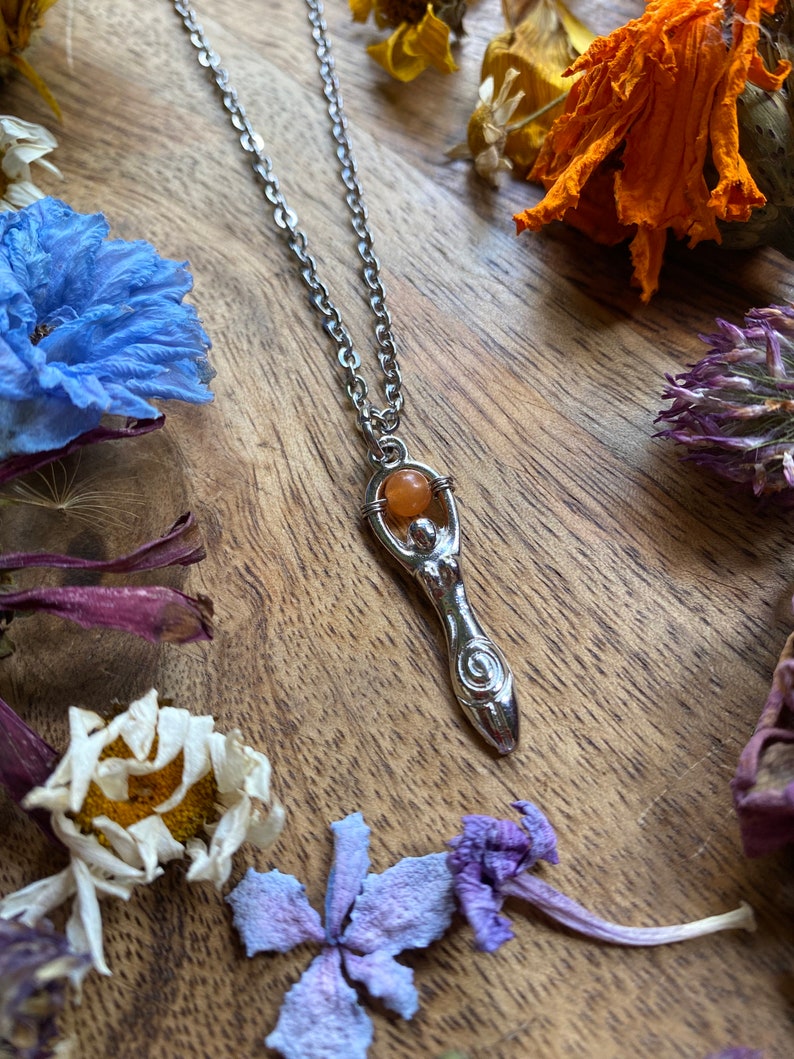 Custom Crystal Goddess Necklace Handmade Goddess Necklace with the Stone of Your Choosing image 7