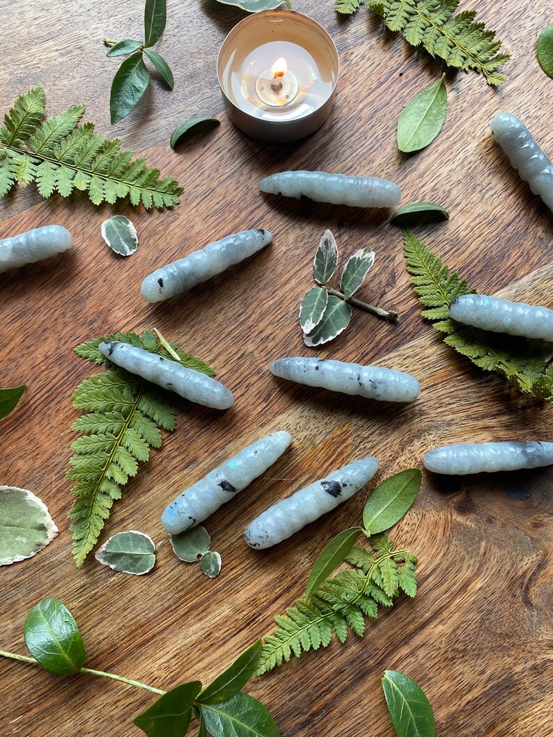 Labradorite Caterpillar Crystal Crystal Caterpillar Metaphysical Metamorphosis Energy Stones for Transformation & Change image 3