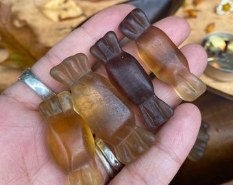 Caramelo de fluorita amarilla » Caramelo de cristal de fluorita amarilla de 3,8 cm » Delicioso caramelo de cristal amarillo pulido y jugoso