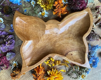 Wooden Butterfly Altar Dish » Wooden Butterfly Dish » Butterfly Silhouette Bowl » 7.5 inches