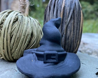 Black Obsidian Witches Hat » Black Obsidian Witch’s Hat Crystal Decor » Halloween Wizard Hat Statue » Witchy Decor » Halloween Crystal