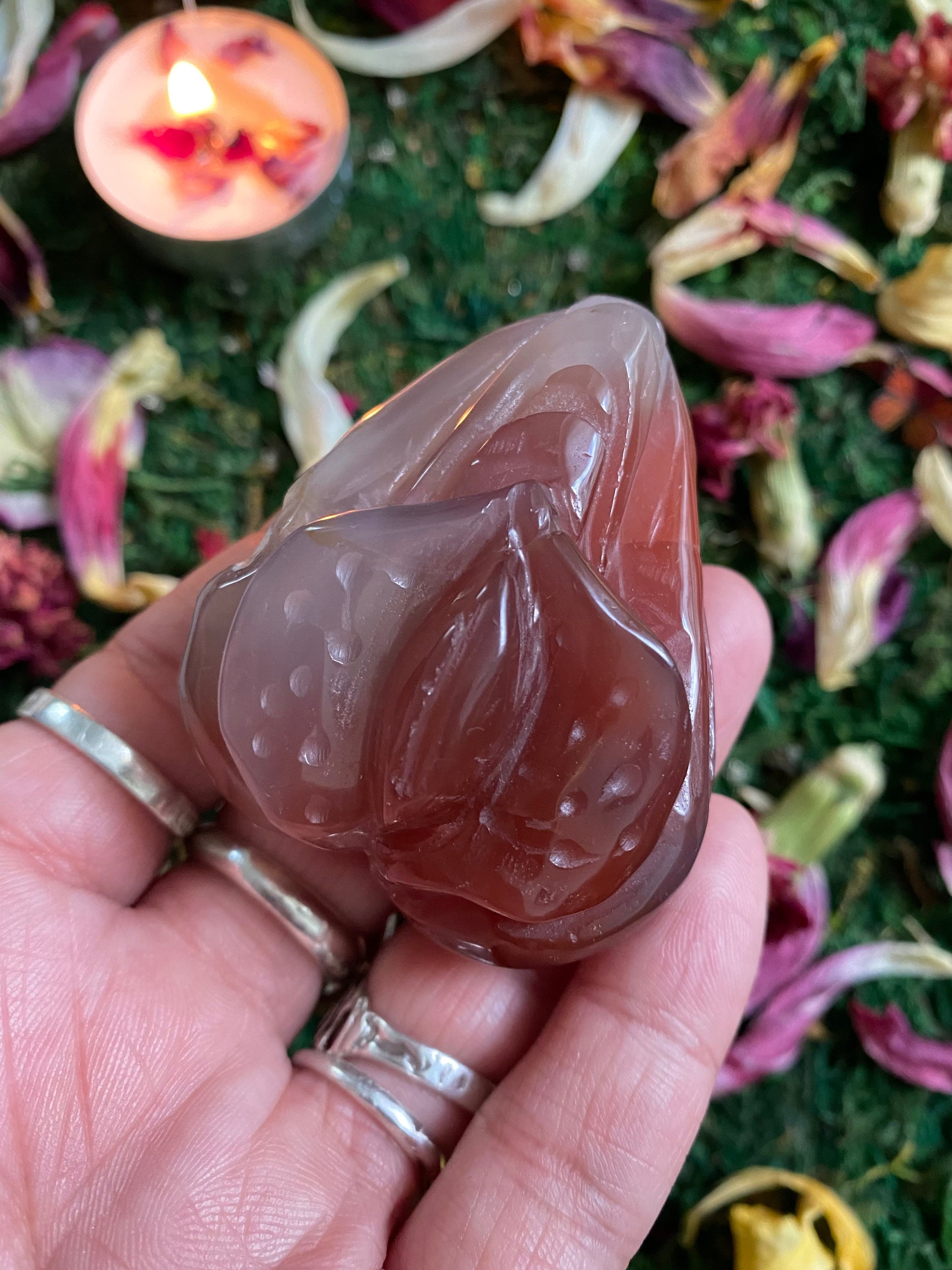 Carnelian Yoni Carving Yoni Flower Carving Divine Feminine Etsy