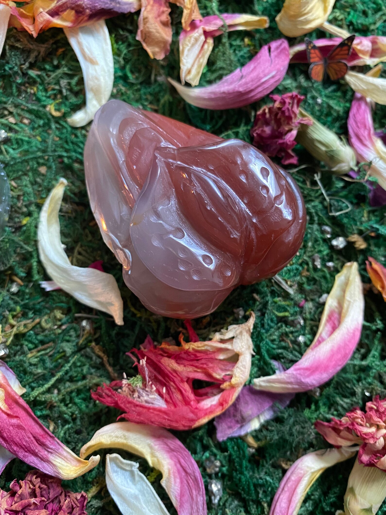 Carnelian Yoni Carving Yoni Flower Carving Divine Feminine Etsy