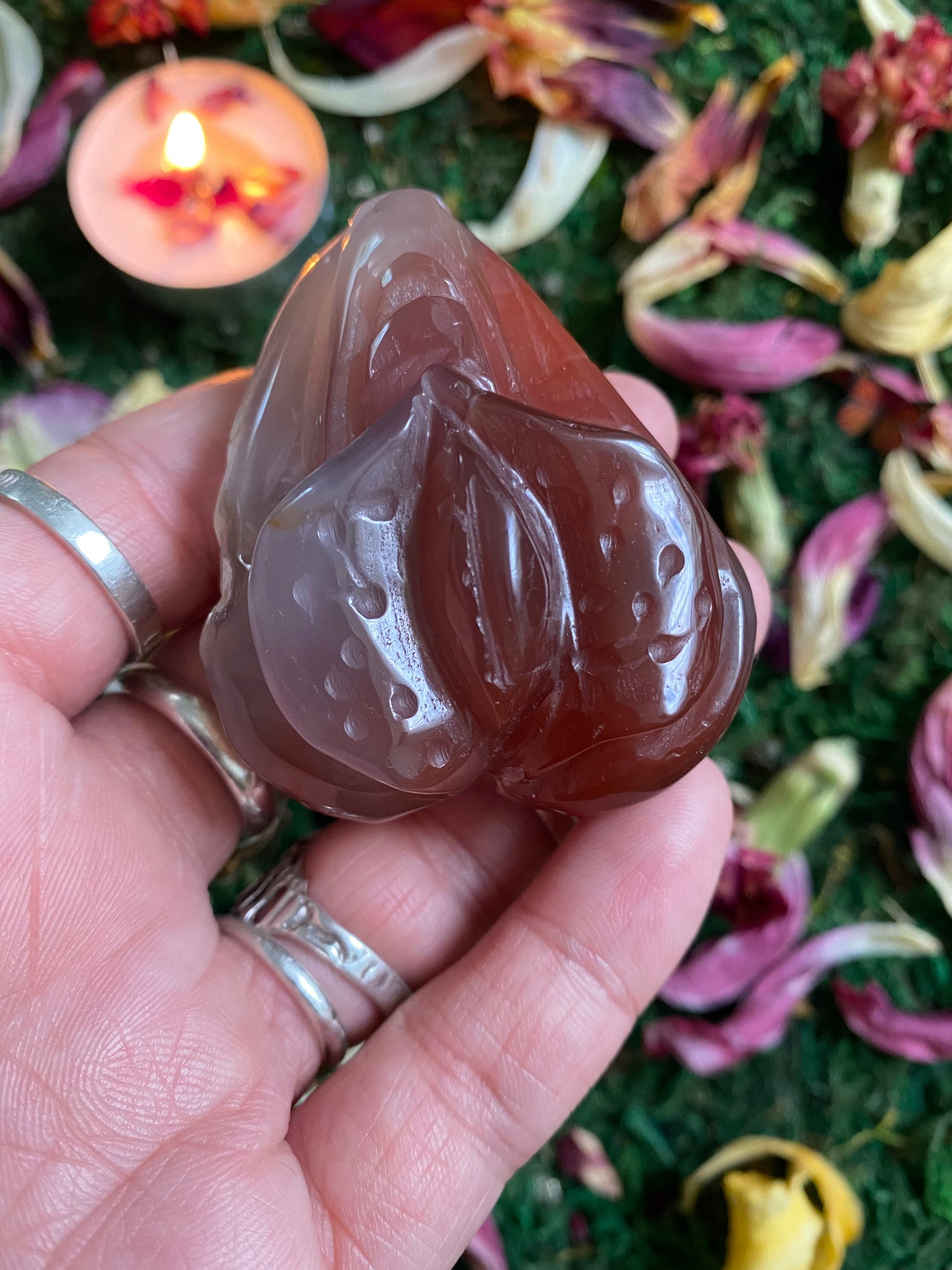 Carnelian Yoni Carving Yoni Flower Carving Divine Feminine Etsy