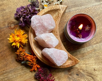 XL Rough Rose Quartz » Raw Rose Quartz » Heart Chakra Stone » Crystal Grid Stones » Self Love Stone