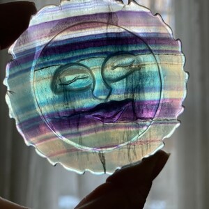 Rainbow Fluorite Sun // Rainbow Fluorite Sun Crystal // Celestial Crystals // Cosmic Crystal Sun