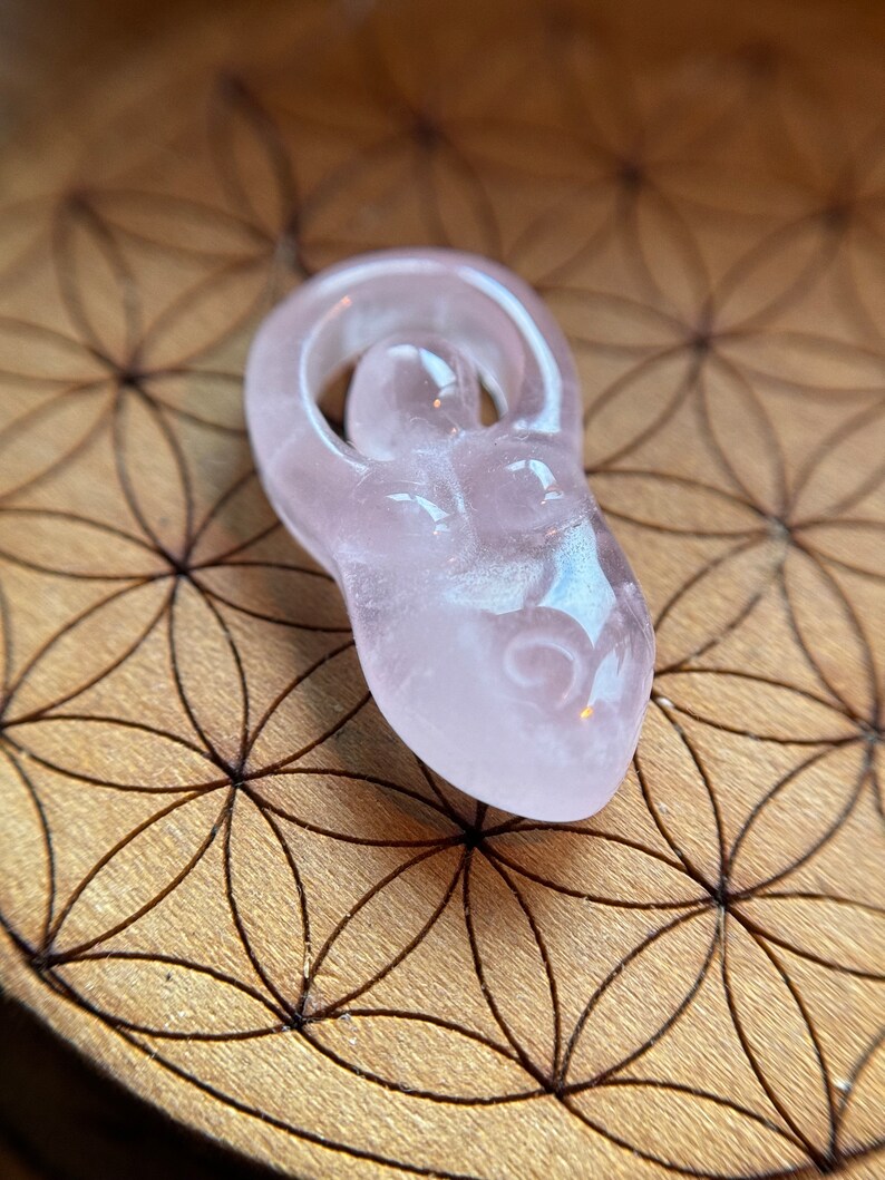 Crystal Goddess Miniature Totem Tiny Goddess Crystal Reiki Infused Divine Feminine Carving Rose Quartz