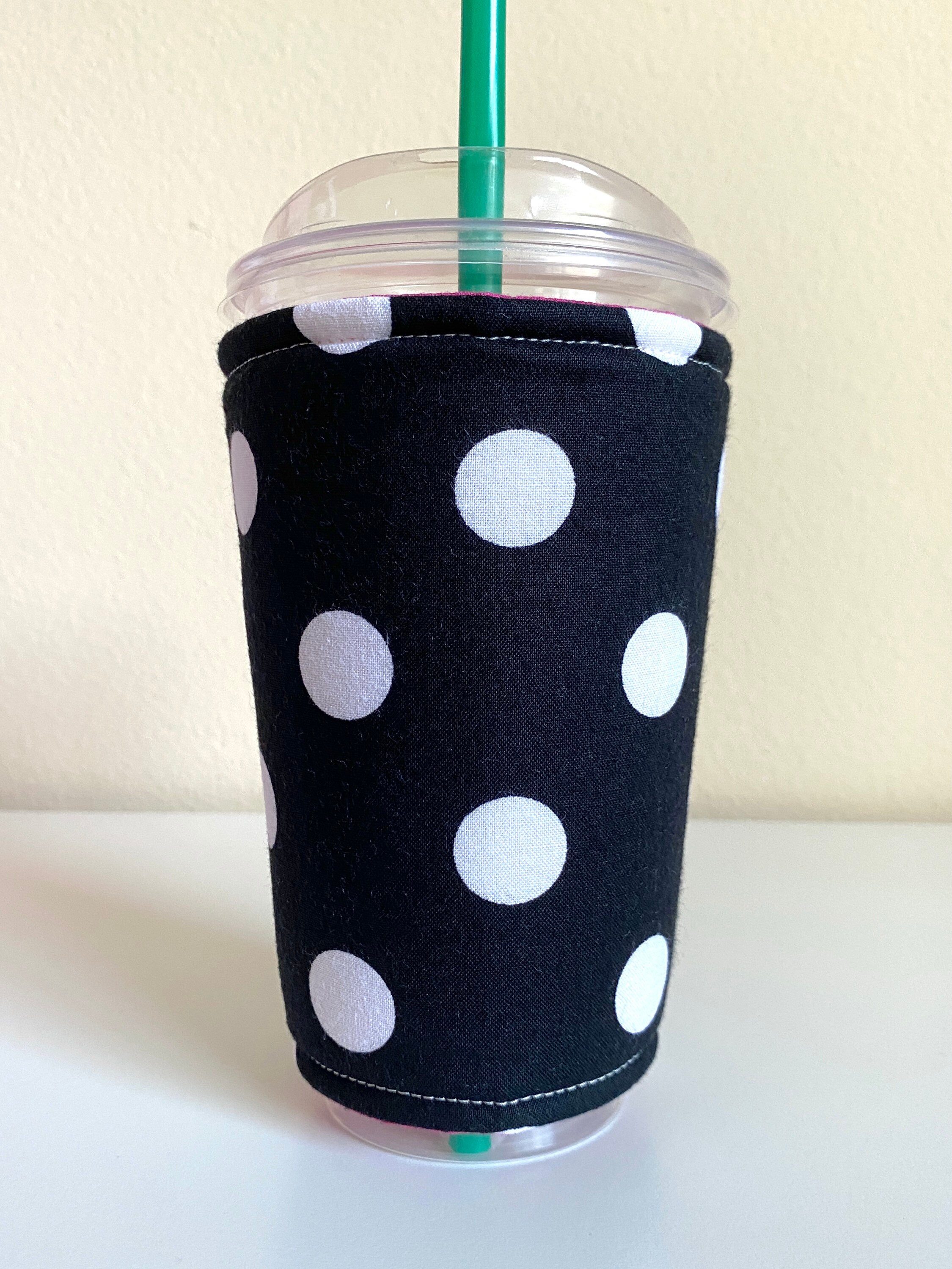 Polka Dot Iced Coffee Coozie Cozy for venti cold Starbucks