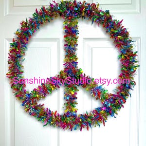Peace Wreaths for front door Peace sign wreath, rainbow peace wreath, modern wreath, minimalist door wreath, wreaths for front door