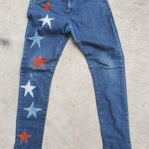 Star Jeans - up-cycled, painted