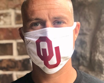 University of Oklahoma Face Mask, Sooners Face Covering, OU.