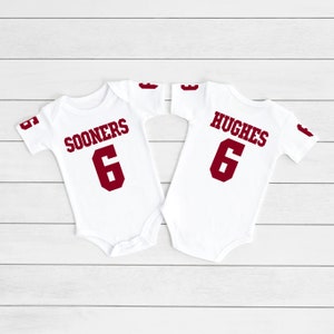 University of Oklahoma Sooners Baby Jersey Inspired Bodysuit, or Toddler Size T-Shirt
