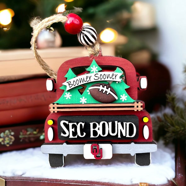 Oklahoma Sooners SEC Bound Ornament, OU Sooners Christmas Ornament or Gift