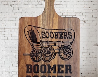 University of Oklahoma Charcuterie or Cutting Board, Schooner, Sooners Home Decor